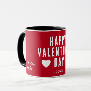 Mug Heureuse Sainte-Valentin rouge moderne petit ami