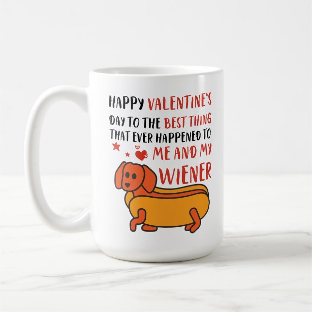 Mug Heureuse Sainte-Valentin Wiener Funny Dachshund Ch (Gauche)