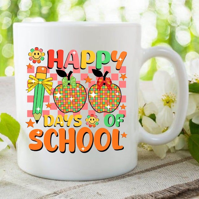 Mug heureux 100 jours d'école . appréciation de l'ense (happy 100 days of school mug, teacher gift, teacher appreciation mug)
