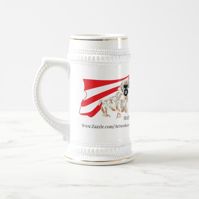 Mug : HEUREUX 4 JUILLET CHIEN DE CARLIN ANGLAIS (Gauche)