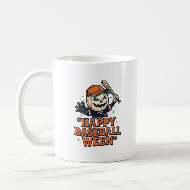 Mug Heureux Baseball Ween Vintage Halloween Baseball D (Gauche)