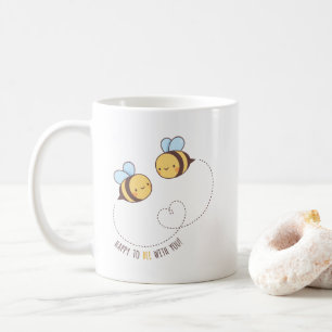 Mug Heureux d'être avec toi, couple d'abeilles