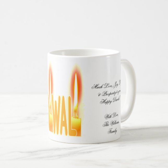 Mug Heureux Diwali souhaite une jolie typographie aux  (Devant droit)