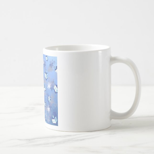 Mug Heureux Hanoukka Falling Star et Dreidels (Droite)