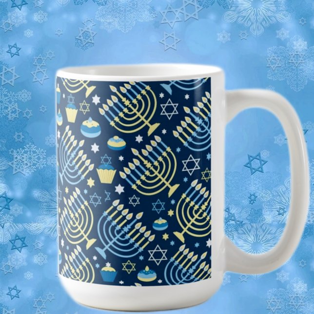Mug Heureux Hanoukka Menorah (Créateur téléchargé)