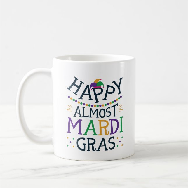 Mug Heureux Presque Mardi Gras Carnaval drôle (Gauche)