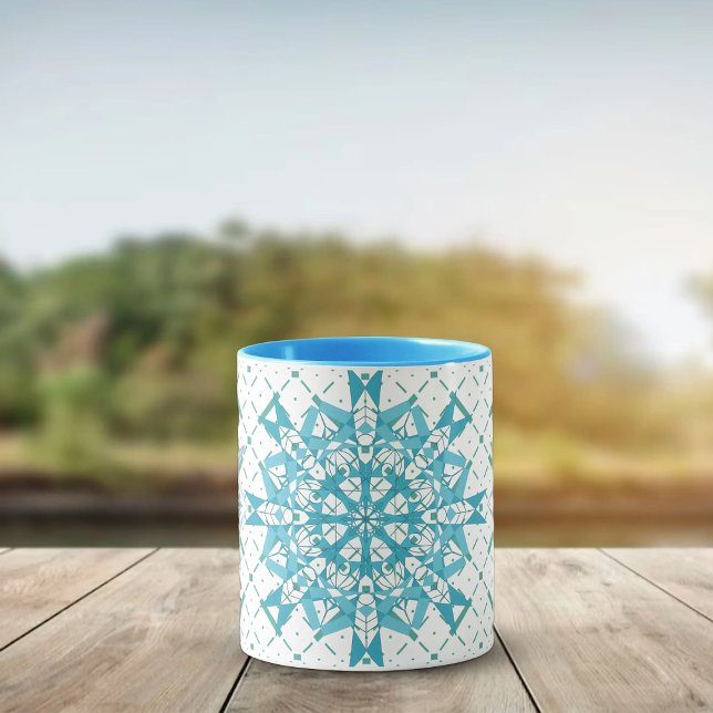 Mug Hexa triangles pétales yantra (Créateur téléchargé)
