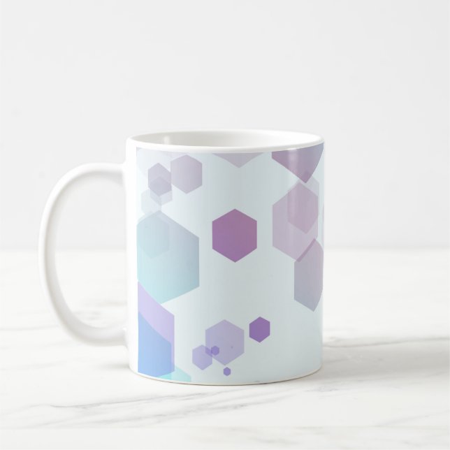 Mug Hexagon bleu-violet Abstrait - Jeu Motif de forme (Gauche)