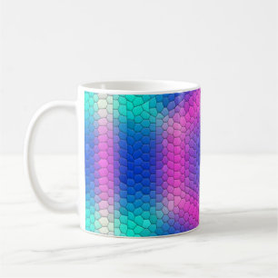 Mug Hexagones de l'échelle de sirène holographique ros