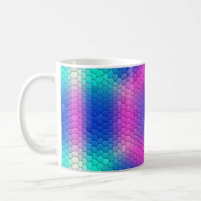 Mug Hexagones de l'échelle de sirène holographique ros (Gauche)