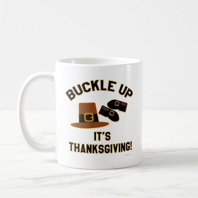 Mug Hey Bucksgiving Son Pèlerin Thanksgiving Moto (Gauche)
