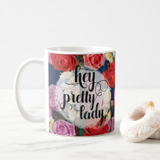 Mug Hey Jolie dame Dramatique Vintage Roses d'aquarell