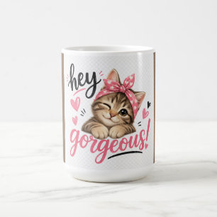 Mug Hey Magnifique Design de Chat Mignon