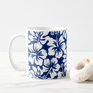 Mug Hibiscus blanc usé tropical