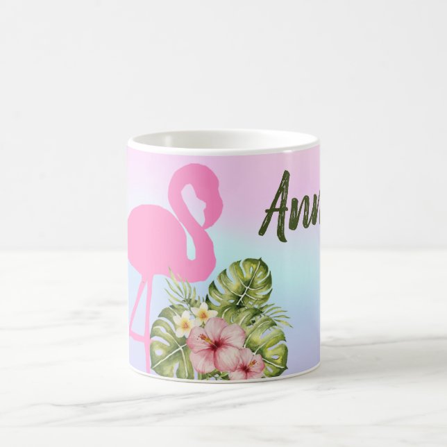 Mug Hibiscus Flamant rose rose Holographie (Centre)