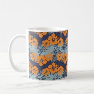 Mug Hibiscus fleurs sans couture motif, Vintage fleuri