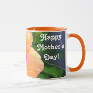 Mug Hibiscus orange Joyeuse fête des Mères