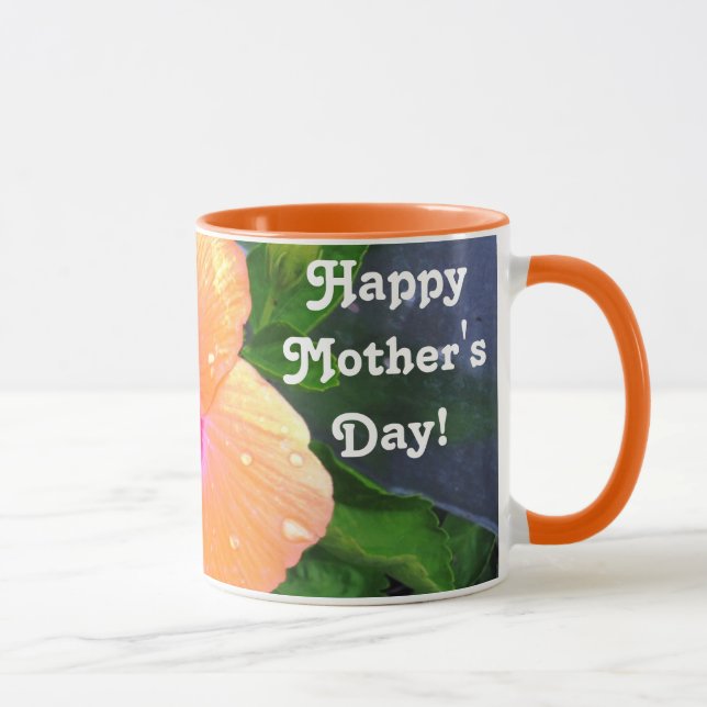 Mug Hibiscus orange Joyeuse fête des Mères (Droite)