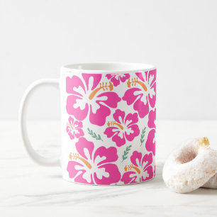 Mug Hibiscus rose esthétique répétition motif