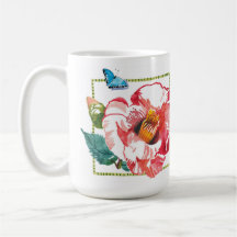 Hibiscus rose et Jardin de Camellia Rouge grand fl