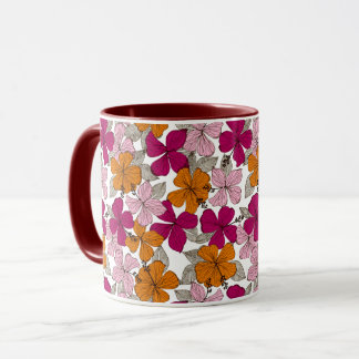 Mug Hibiscus Tropical Floral Bourguignon Bicolore Vibr