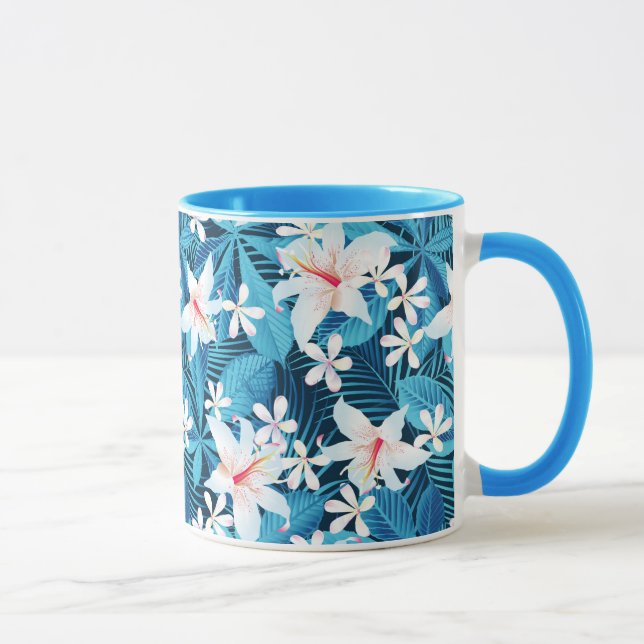 Mug Hibiscus tropicaux Schéma floral 2 (Droite)