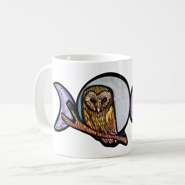 Mug Hibou à trois lunes (Devant gauche)