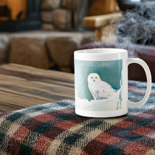 Mug Hibou blanc ciel arctique hiver neige sarcelle