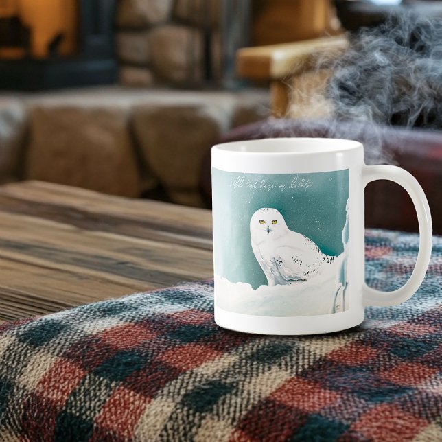 Mug Hibou blanc ciel arctique hiver neige sarcelle (Créateur téléchargé)