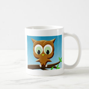 Mug Hibou de bande dessinée sur papier journal