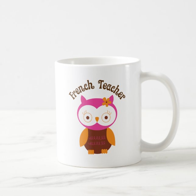 Mug Hibou de professeur français (Droite)