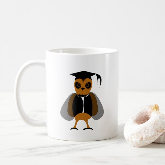 Mug Hibou de remise des diplômes  (Avec donut)