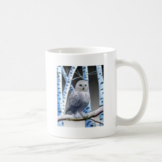 Mug Hibou des neiges aux yeux bleus (Droite)