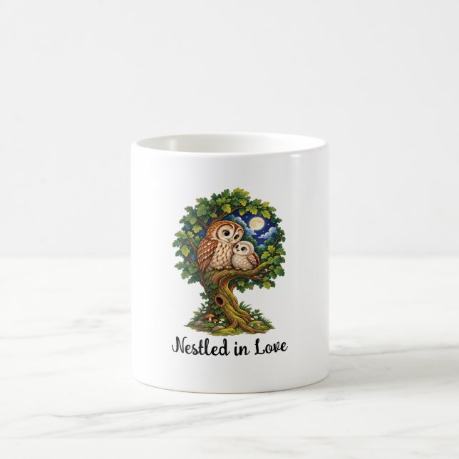 Mug Hibou Enchanté sous la Lumière de la Lune (Centre)