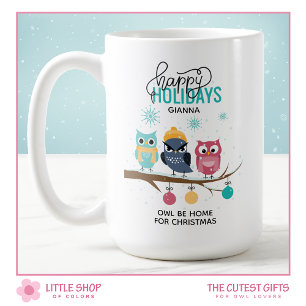 Mug hibou être la maison pour Noël Personnalisé