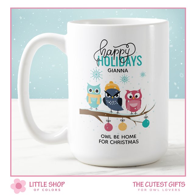 Mug hibou être la maison pour Noël Personnalisé (Créateur téléchargé)