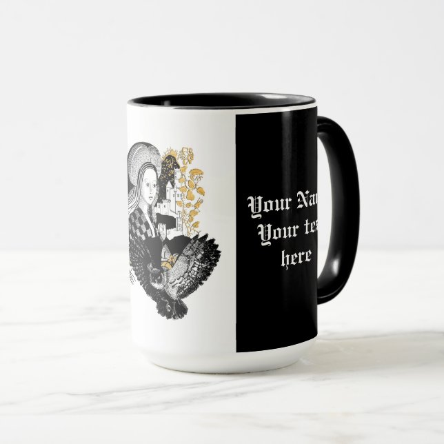 Mug Hibou gothique de nuit et femme (Devant droit)