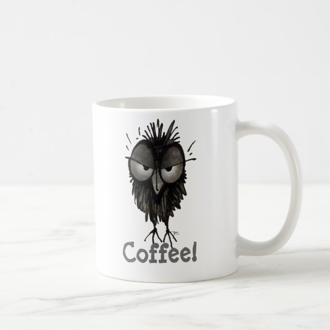 Mug Hibou grincheux mignon et drôle fait sur commande (Droite)
