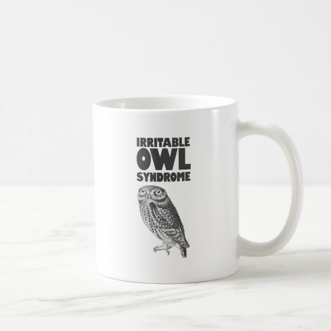 Mug Hibou irritable. Calembour drôle (Droite)