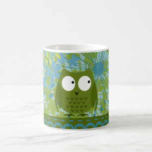 Mug Hibou mignon sur le ruban de coeur avec le motif