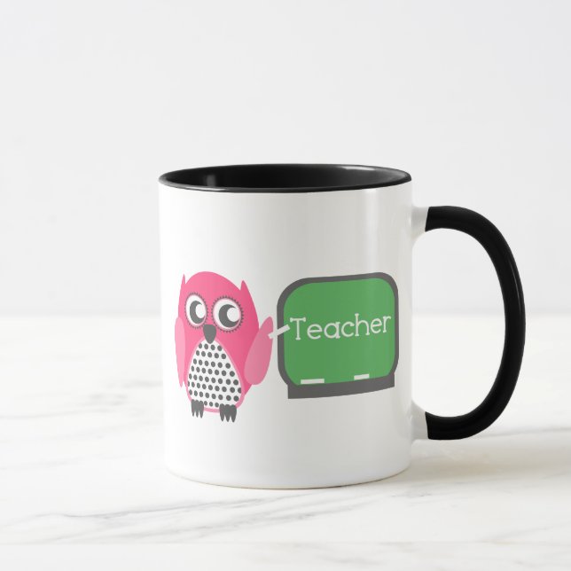Mug Hibou rose au tableau (Droite)