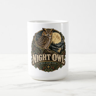 Mug Hibou Vintage Sous Pleine Lune