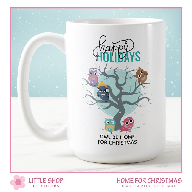 Mug Hiboux d'hiver Noël personnalisé (Créateur téléchargé)