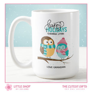 Mug Hiboux d'hiver personnalisables Fêtes de Noël