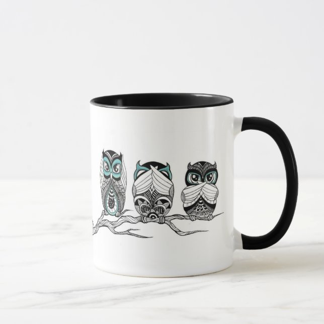 Mug Hiboux N'entends N'écoute Ne Parle Pas de Mal (Droite)