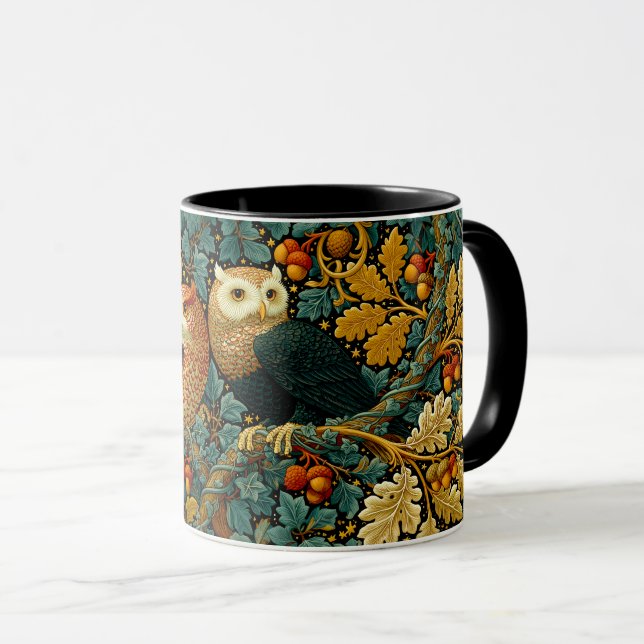 Mug Hiboux sages & lierre peinture de style William Mo (Devant droit)