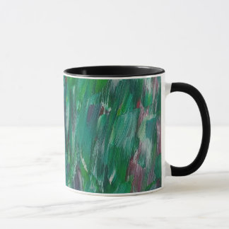Mug Hidden Green Red White Colorful Abstract Art