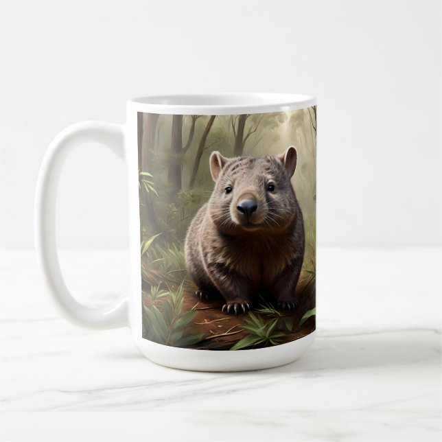 Mug "Hidden in the Bush : An Aussie Wombat in the Wild (Gauche)