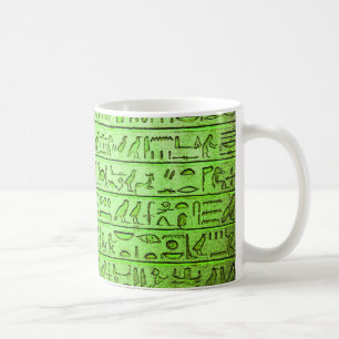 Mug Hiéroglyphes égyptiens anciens Vert