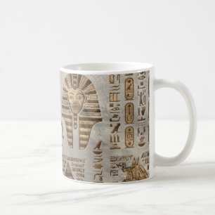 Mug Hiéroglyphes et divinités égyptiens - or vintag